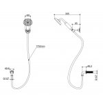 Burlington Riviera Słuchawka prysznicowa z wężem, uchwytem punktowym mocowanym do ściany Złota RIV20GOLD