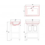 Burlington Riviera Szafka pod umywalkę 650 mm Niebieska RIVF650B