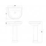 Burlington Riviera Umywalka ścienna bez otworów 58x47 cm Biała RIV3NTH