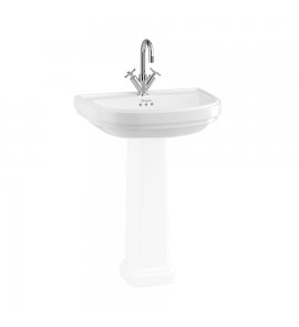 Burlington Riviera Umywalka ścienna 1-otworowa 65x47 cm Biała RIV41TH W MAGAZYNIE!!