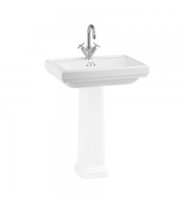   Burlington Riviera Umywalka ścienna 1-otworowa 65x47 cm Biała RIV21TH W MAGAZYNIE!!