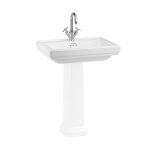   Burlington Riviera Umywalka ścienna 1-otworowa 65x47 cm Biała RIV21TH W MAGAZYNIE!!