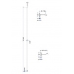 Burlington Rura pionowa przedłużona z mocowaniami do deszczownicy natynkowej chrom V22