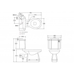 Burlington Spłuczka z przyciskiem 44 cm biała C4