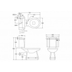  Burlington Spłuczka z rączką ceramiczną 44 cm biała C3 W MAGAZYNIE!!