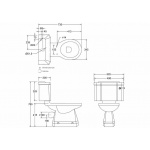 Burlington Spłuczka z rączką ceramiczną 51 cm biała C1