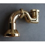 Burlington Syfon wannowy "S-trap" z przyłączem w podłogę gold CW3SGOLD W MAGAZYNIE!!
