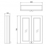 Burlington Szafka Łazienkowa z Lustrem 60 cm Wisząca oliwka F6MO