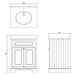 Burlington Szafka pod umywalkę 650 mm Biała FF8W