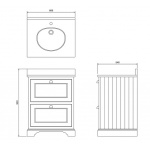 Burlington Szafka pod umywalkę 650 mm Oliwkowy FF9O