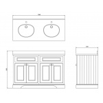 Burlington Szafka pod umywalkę 1300 mm Biała FC9W