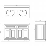 Burlington Szafka pod umywalkę 1300 mm Szary FC9G
