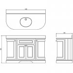 Burlington Szafka pod umywalkę 1340 mm Szary FC1G
