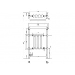 Burlington Trafalgar Grzejnik wodny z zaworami bez grzałki chrom/biały R1CHR+R6CHR