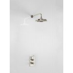 Burlington Trent Bateria natryskowa podtynkowa termostatyczna z deszczownicą 12" Nikiel TF1S NKL+V60