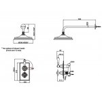 Burlington Trent Bateria natryskowa podtynkowa termostatyczna z deszczownicą 12" Nikiel TF1S NKL+V60