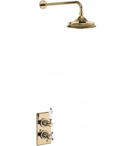 Burlington Trent Bateria natryskowa podtynkowa termostatyczna bez deszczownicy Gold TF1SGOLD