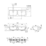 Burlington Umywalka 100x47 biały połysk CH01001SCW