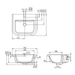 Burlington Umywalka 55x47 biały połysk CH0551SCW