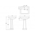  Burlington Victorian Umywalka 61x51 cm jednootworowa biała B31TH