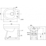 Burlington WC Stojący montaż do ściany biały P14