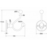  Burlington Wieszak na ręcznik podwójny Chrom A4CHR
