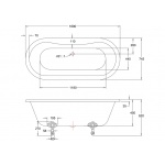 Burlington Windsor wanna wolnostojąca 170x75 biała E3
