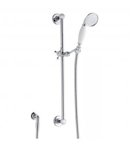 Burlington Drążek prysznicowy ze słuchawką, wężem i kolankiem ścienny chrom V12
