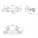 Carlo Frattini Bateria natryskowa termostatyczna ścienna bez zestawu natryskowego Chrom F4215/1CR