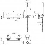 Carlo Frattini Bateria natryskowa termostatyczna ścienna z zestawem natryskowym Chrom F4275CR