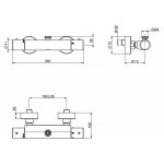 Carlo Frattini Bateria natryskowa termostatyczna ścienna bez zestawu natryskowego Chrom F4275/3CR