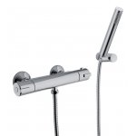 Carlo Frattini Bateria natryskowa termostatyczna ścienna z zestawem natryskowym Chrom F4095CR