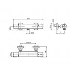 Carlo Frattini Bateria natryskowa termostatyczna ścienna bez zestawu natryskowego Chrom F4075/1CR