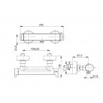 Carlo Frattini Bateria natryskowa termostatyczna ścienna bez zestawu natryskowego Chrom F4225/1CR