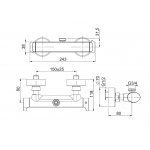 Carlo Frattini Bateria natryskowa termostatyczna ścienna bez zestawu natryskowego Chrom F4225/3CR