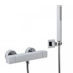 Carlo Frattini Bateria natryskowa termostatyczna ścienna z zestawem natryskowym Chrom F4245CR