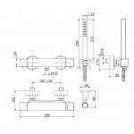 Carlo Frattini Bateria natryskowa termostatyczna ścienna z zestawem natryskowym Chrom F4245CR