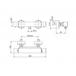 Carlo Frattini Bateria natryskowa termostatyczna ścienna bez zestawu natryskowego Chrom F4245/1CR