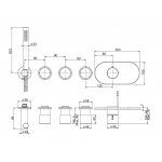 Carlo Frattini Bateria natryskowa termostatyczna podtynkowa z zestawem natryskowym Chrom F3188X3CR