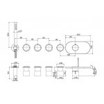 Carlo Frattini Bateria natryskowa termostatyczna podtynkowa z zestawem natryskowym Chrom F3188X4CR