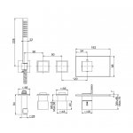 Carlo Frattini Bateria natryskowa termostatyczna podtynkowa z zestawem natryskowym Chrom F3968X2CR