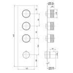 Carlo Frattini Bateria natryskowa termostatyczna podtynkowa Chrom F5603X3HCR