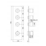 Carlo Frattini Bateria natryskowa termostatyczna podtynkowa Chrom F3869X3CR