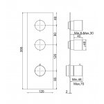 Carlo Frattini Bateria natryskowa termostatyczna podtynkowa Chrom F3869X2CR