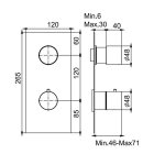 Carlo Frattini Bateria natryskowa termostatyczna podtynkowa Chrom F3869X1CR
