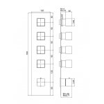 Carlo Frattini Bateria natryskowa termostatyczna podtynkowa Chrom F3513X4CR