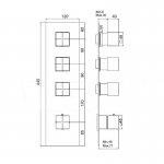 Carlo Frattini Bateria natryskowa termostatyczna podtynkowa Chrom F3513X3CR