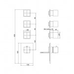 Carlo Frattini Bateria natryskowa termostatyczna podtynkowa Chrom F3973X3CR