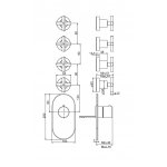 Carlo Frattini Bateria natryskowa termostatyczna podtynkowa Chrom F5333X4CR