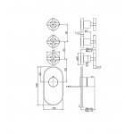 Carlo Frattini Bateria natryskowa termostatyczna podtynkowa Chrom F5333X3CR